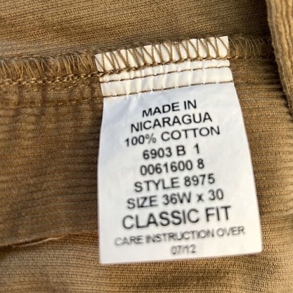 Saddlebred Khaki Corduroy Pants 36x30 - Picture 4 of 5